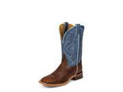 Tony Lama Western Boots Mens Bison Broad Square Toe 11 D Pecan 7955
