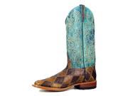 Horse Power Western Boots Mens Leather Patchwork 10.5 B Tan HP1075