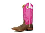 Horse Power Western Boots Mens Leather Cowboy Bison 15 D Toast HP1025