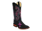 Ferrini Western Boots Womens Gator Cross 7.5 B Black Pink 90393 20