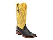 Ferrini Western Boots Mens Smooth Ostrich 8.5 D Black Yellow 10293 04