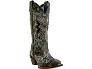 Laredo Western Boots Womens Lucretia Snake Inlay 9 M Black Tan 52133