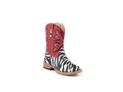 Roper Western Boots Girls Zebra Bling 5 Infant Red 09 017 1901 0052 RE