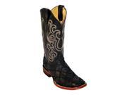 Ferrini Western Boots Mens Ostrich Patch 11 D Black Saddle 11693 04