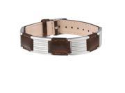 Sabona Jewelry Adult Bracelet Leather Links Magnetic Brown Silver 264