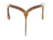 Bar H Equine Western Breast Collar Tooled Cross Natural 53391GR