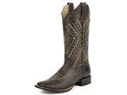 Roper Western Boots Womens Southwest 7.5 B Brown 09 021 7022 0728 BR