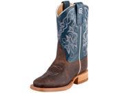 Anderson Bean Western Boots Boys 12 Child Toast Bison Blue K1107