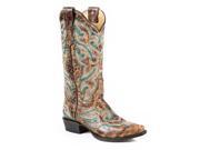 Stetson Western Boot Womens Distressed 6.5 B Brown 12 021 6105 0936 BR