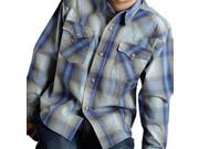 Roper Western Shirt Boys Plaid Long Sleeve M Blue 03 030 0062 0638 BU