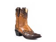 Stetson Western Boots Women Ankle Snip Toe 7 B Tan 12 021 5105 1040 TA