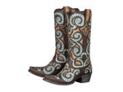 Lane Western Boots Womens Leather Paulina Studded 7.5 B Brown LB0220A