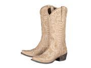 Lane Western Boots Womens Robin Embroided 10 B Distressed Bone LB0237B