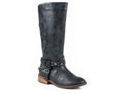 Roper Western Boots Womens Tied 8.5 B Black 09 021 1558 0554 BL