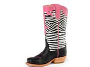 Anderson Bean Western Boots Girls Kids Zebra Cross 3 Child Black K7035