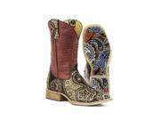 Tin Haul Western Boots Womens Check Hippie 8 B Tan 14 021 0007 1205 TA