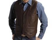 Roper Western Vest Mens Leather S Chocolate Brown 02 075 0510 0502 BR