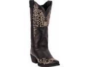 Laredo Western Boots Womens 12 White Flower Emb 6.5 M Black 52170