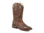 Roper Western Boots Girl Hearts Faux 1 Child Brown 09 018 1901 0997 BR