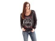 Cowgirl Tuff Western Sweatshirt Womens XS Vintage Crew Black H00367