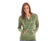 Cowgirl Tuff Western Sweatshirt Womens Hoodie Crochet L Green F00242
