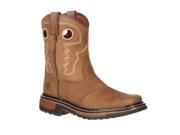 Rocky Western Boots Boys 7 Ride Saddle Pull On 13 Child Brown RKYW068
