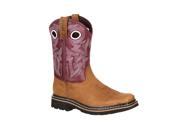 Rocky Western Boots Girls 8 Farmstead Little 9.5 Child Brown RKW0110