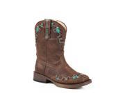 Roper Western Boots Girls Hearts 5 Infant Brown 09 017 1901 0997 BR