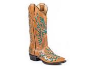 Stetson Western Boots Womens Burnished 8 B Orange 12 021 6105 0922 OR