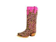 Anderson Bean Western Boots Girls Leopard 9 Child Brown Pink K7070
