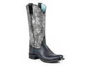 Stetson Western Boot Womens Marbled 9 B Black Gray 12 021 8601 1012 BL