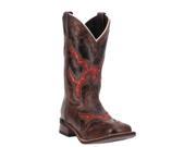 Laredo Western Boots Womens 11 Underlay Collar Tip 6 M Brown Red 5675