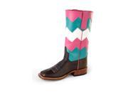 Macie Bean Western Boots Girls Chevron 5 Youth Moka Show Steer MK9065