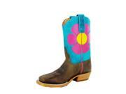 Anderson Bean Western Boots Girls Flower 3 Child Brown Blue Pink K7069