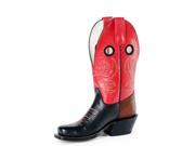Olathe Western Boots Boys Classic Bold Rodeo 1 Child Black Red OK31