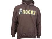 Rocky Sweatshirt Mens Outerwear L S Logo Hoodie Pocket M Brown LW00059