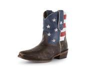 Roper Western Boots Womens Ankle Flag 5.5 B Brown 09 021 0977 0102 BR