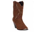 Dingo Western Boots Women 10 Studs Embroidered 7 M Chocolate DI 563