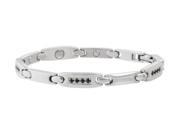 Sabona Jewelry Womens Bracelet Lady Gems Magnetic L Silver Black 219