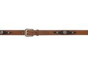 3D Belt Mens Western Leather Patches Star Cross Concho 40 Brown 9992