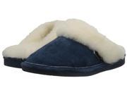 Old Friend Slippers Womens Sheepskin Scuff XL 11 12 W Navy Blue 441201