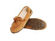 Old Friend Slippers Womens MO Moccasin Leather Sheepskin 6 Tan 340158