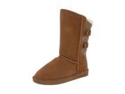 Bearpaw Boots Womens Boshie Buckles Suede Knit 5 Hickory 1669W