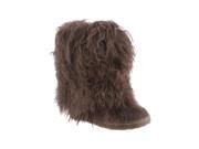 Bearpaw Boots Womens Boetis Curly Lamb Fur 11 8 Chocolate 1294W