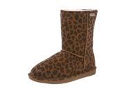 Bearpaw Boots Womens Emma Pull on Suede Wool 6 Hickory Leopard 608W