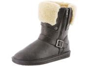 Bearpaw Boots Womens Madison Zipper Buckle Rugged 9 Black 1808W