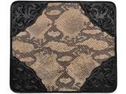 3D Western Mouse Pad Floral Metallic Snake Inlay Black OD194