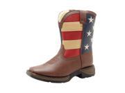 Durango Western Boot Boy 8 Union Flag Steel Shank 9 Child Brown BT245