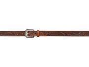 3D Belt Mens Western Floral Tooled Leather 44 Medium Brown 2351