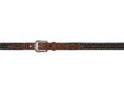 3D Belt Mens Western Leather Embossed Barbed Studs 38 Black Brown 8945